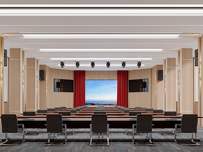 现代新中式报告厅 指挥中心 报告厅