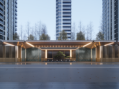 现代小区建筑 示范区入口 小区入口 小区门头 示范区景观 入口景观