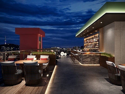 现代轻奢酒吧 楼顶酒吧