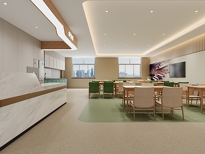 现代新中式医院 医院食堂