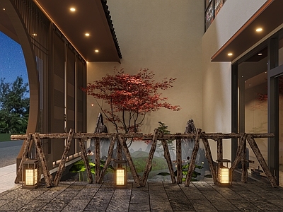 现代阳台 生活阳台 庭院 荷塘