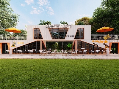 现代小公建 现代集装箱建筑 工业餐饮建筑 集装箱饮品店