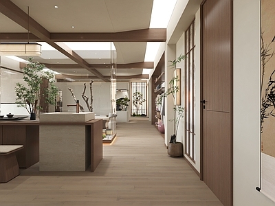 新中式中式瑜伽室 宋氏美学瑜伽馆 宋氏美学造景 枯木玻璃造景