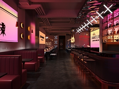 现代酒吧 酒吧 摇滚 酒吧灯箱 酒吧背景墙