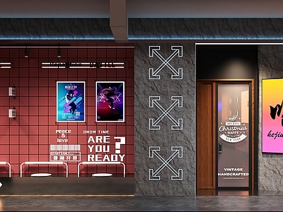 现代酒吧 酒吧门头 赛博朋克酒吧