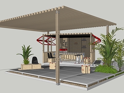 现代咖啡厅 夏日集市 复古集市 快闪咖啡店 木屋咖啡店 集市亭