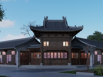中式活动中心 展览馆