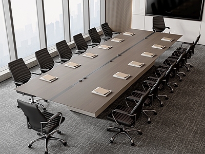 现代简约会议桌 培训室桌椅组合 会议室桌椅组合 会议桌 会议椅