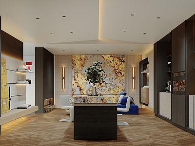 现代轻奢家居专卖店 展厅 轻奢 大理石