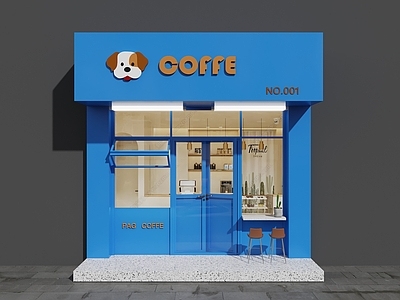 现代咖啡厅 宠物咖啡店 咖啡店门头 狗狗咖啡店 咖啡店店招 咖啡店面