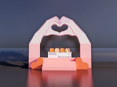 现代其他景观小品 爱心打卡小品 互动景观小品 简约雕塑小品 互动拍照座椅 网红打卡雕塑小品