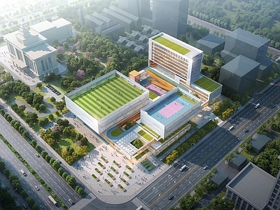 现代简约文化馆 文化中心 社区服务中心 体育 宿舍楼 文化服务综合体