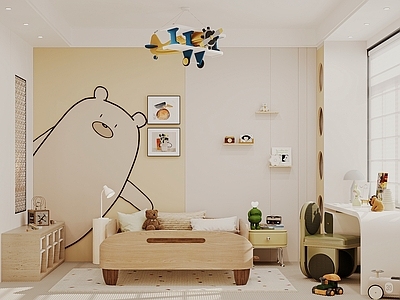 现代奶油通用儿童房 现代儿童房 通用儿童房 现代通用儿童房 儿童房