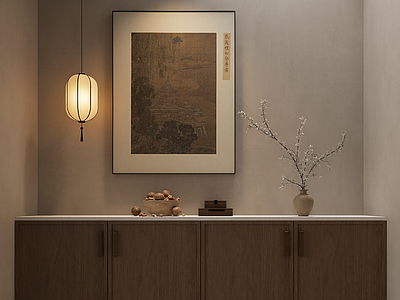新中式侘寂玄关 端景 中式 中古 玄关 禅意