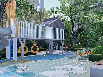 现代儿童游乐空间 多功能儿童活动 亲子活动空间 直线儿童活动