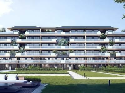现代新中式多层住宅 叠拼四代宅设计 新中式叠拼四代宅 新中式多层住宅 未来社区叠拼立面