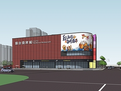 现代商场建筑 商业多层