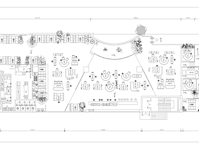 现代西餐厅 音乐餐厅平面图 施工图