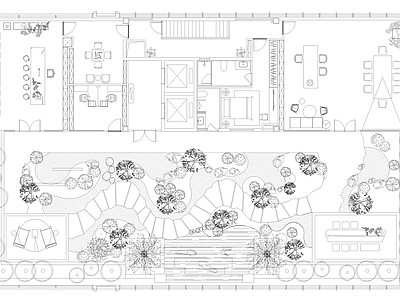 现代屋顶花园 屋顶花园平面图 花园景观 施工图