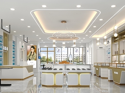 现代轻奢眼镜店 环岛柜