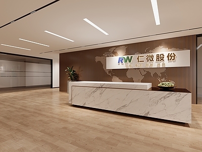 现代意式其他办公空间 办公前台 前台 接待 前台背景