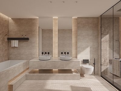 现代侘寂卫生间 诧寂卫生间 现代卫生间 卫生间 洞石