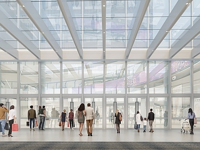 现代商场 门斗 门厅