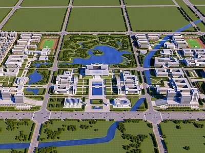 现代学校建筑 学校规划 学校操场 教学楼学校