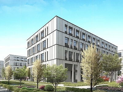 现代简约产业园建筑 现代简约风格厂房 现代风格产业办公 施工图
