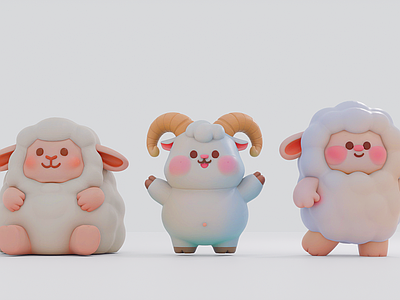 现代IP形象 商业美陈雕塑小品 动物美陈小品 小羊美陈雕塑 网红动物动漫玩偶 商业动物摆件