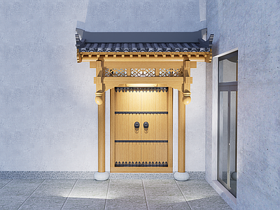 中式复古四合院 门楼