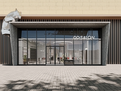 现代美发店 理发店门头 美发店门头 门头设计