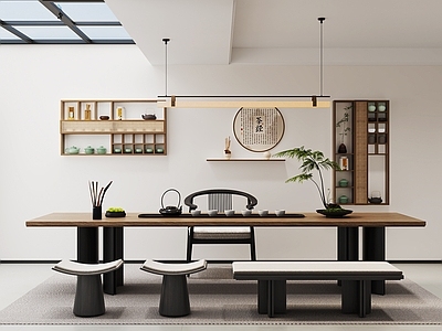 现代简约茶室 地下室 茶室 别墅