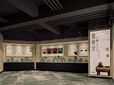 现代新中式博物馆展厅 紫砂壶展厅博物馆 紫砂壶展厅 紫砂壶展陈 紫砂壶博物馆 紫砂壶展示馆