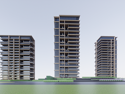 现代高层住宅 公建化立面