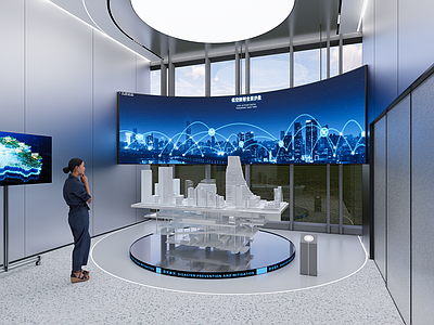 现代科技展厅 科技企业展厅 全景沙盘 建筑剖面沙盘