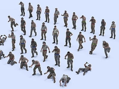 多人 兵人 维修工人 军人 航母维修人 汽车修理工