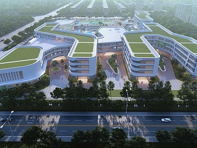 现代学校建筑 教学楼学校