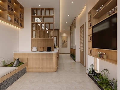 现代药店 药店 中药 医馆 原木风医馆 简约中医店