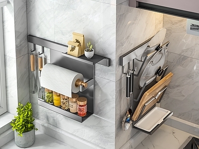 厨房用品 厨房置物架 厨房锅盖架 厨房保鲜膜架 厨房刀架 厨房用品