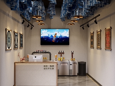 现代其他休闲娱乐空间 复古奶茶店