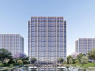 现代高层住宅 现代轻奢风住宅 公建化立面