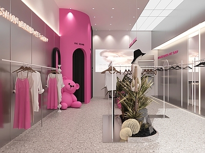 现代服装店 女装店 门头 服装店