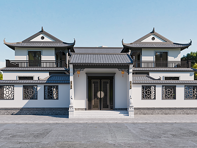 中式复古风格建筑 中式合院
