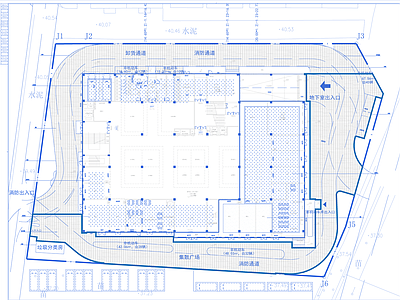 办公景观 文化中心室外景观 道路 施工图