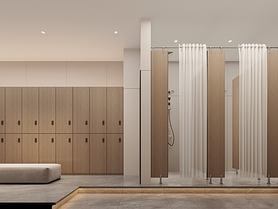 现代新中式更衣室 更衣室 换衣室 洗浴室 卫生间