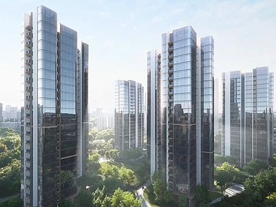 现代轻奢高层住宅 现代豪宅 全景舱豪宅