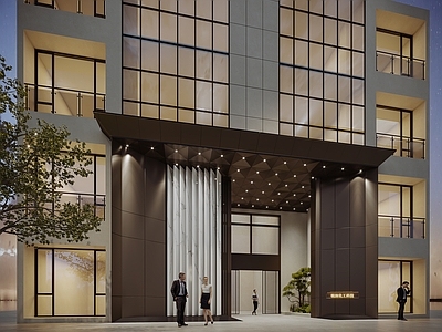 现代其他公共空间 现代轻奢门头 公司门头 餐饮门头