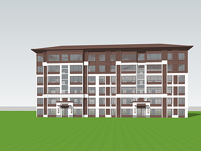 新中式中式小区建筑 公租房