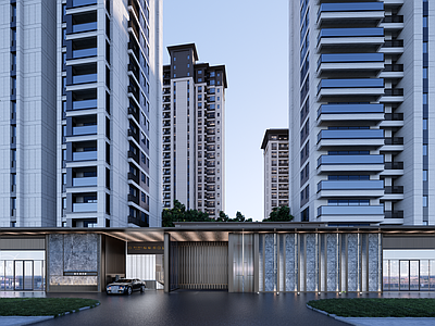 现代小区建筑 大门